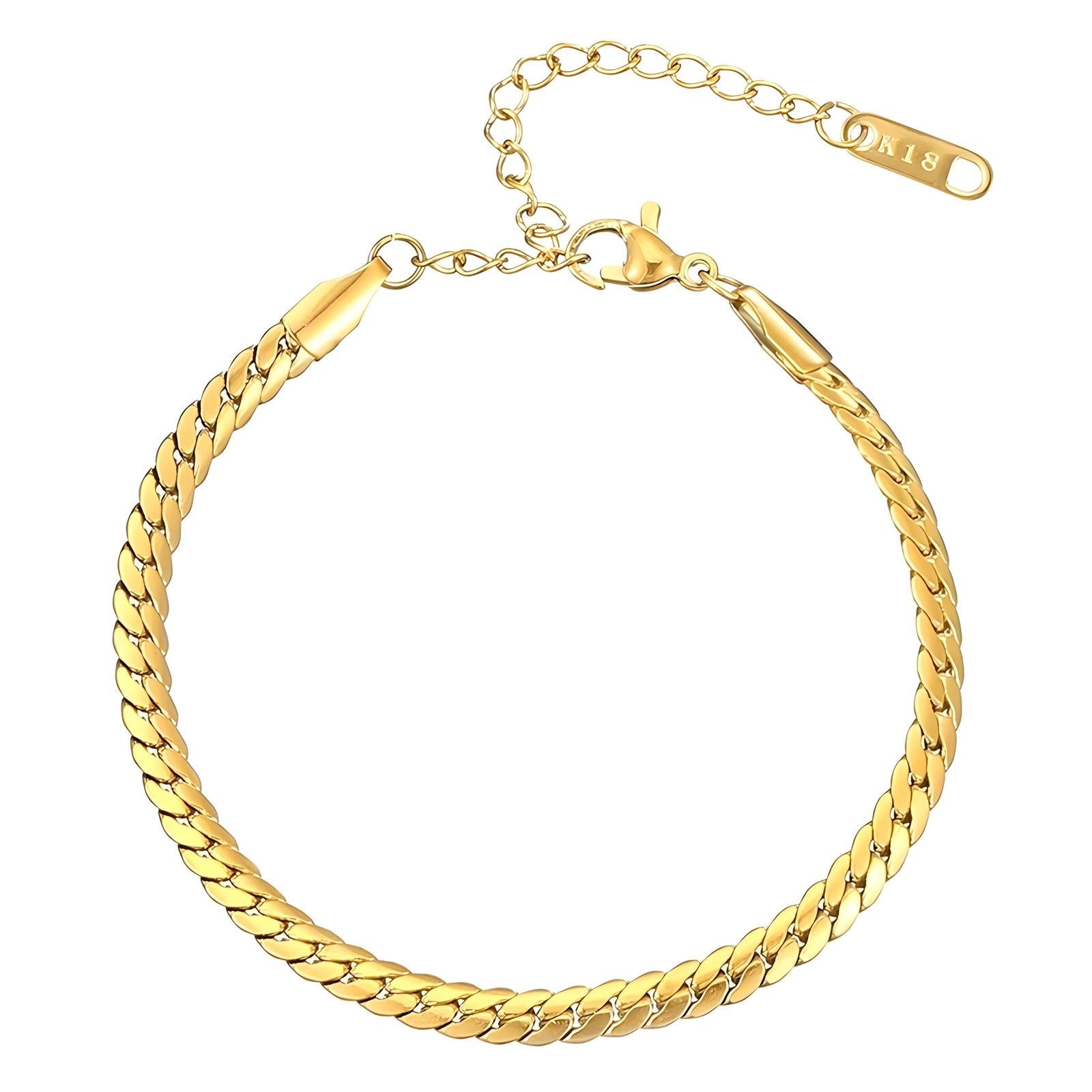 Klassisk guld kæde armbånd