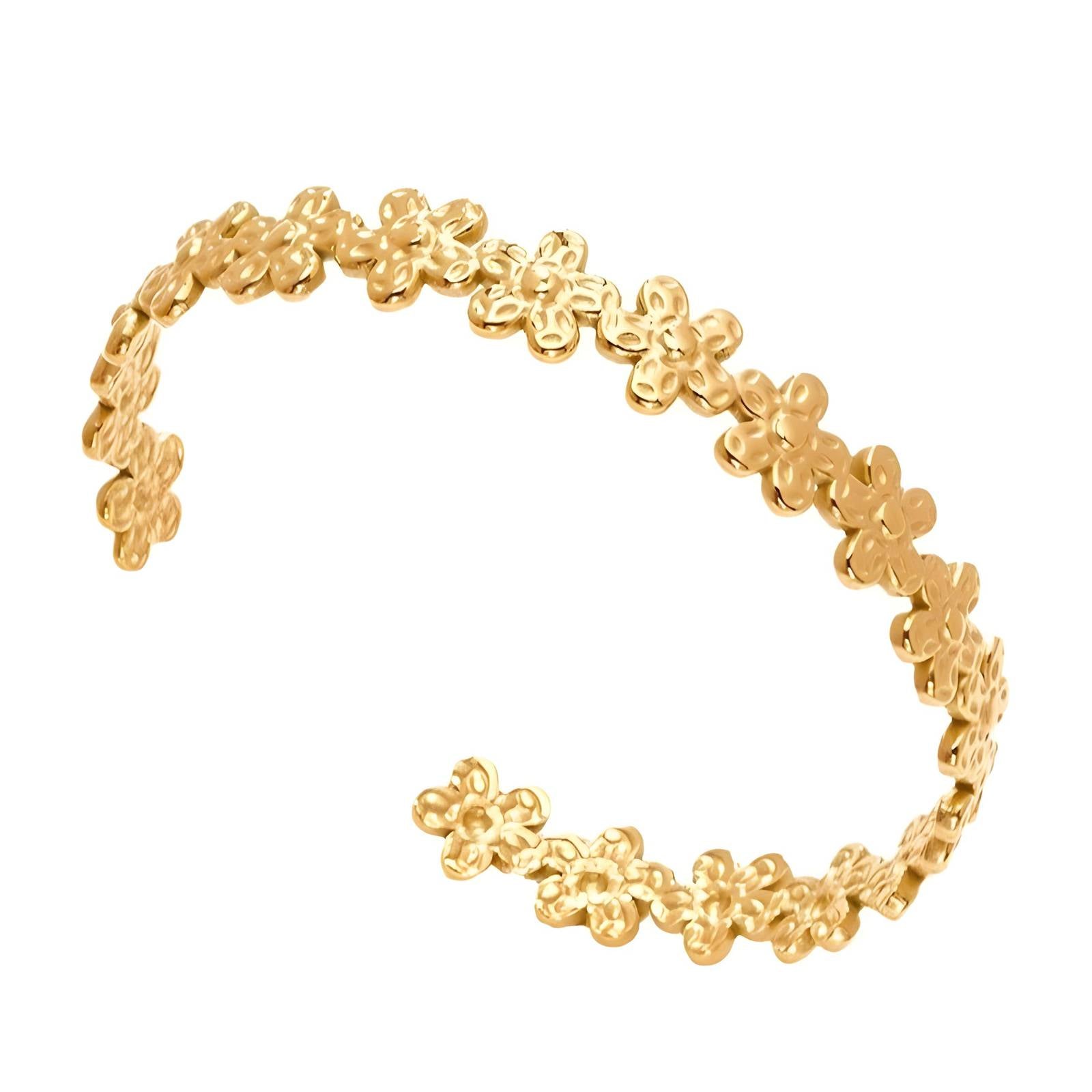 Åbent Cuff Guld Armbånd