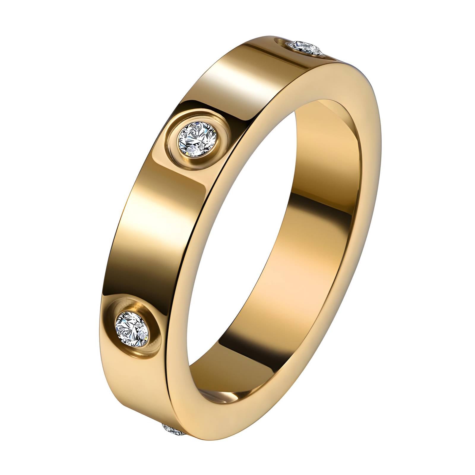 Guld ring m. sten - Bred