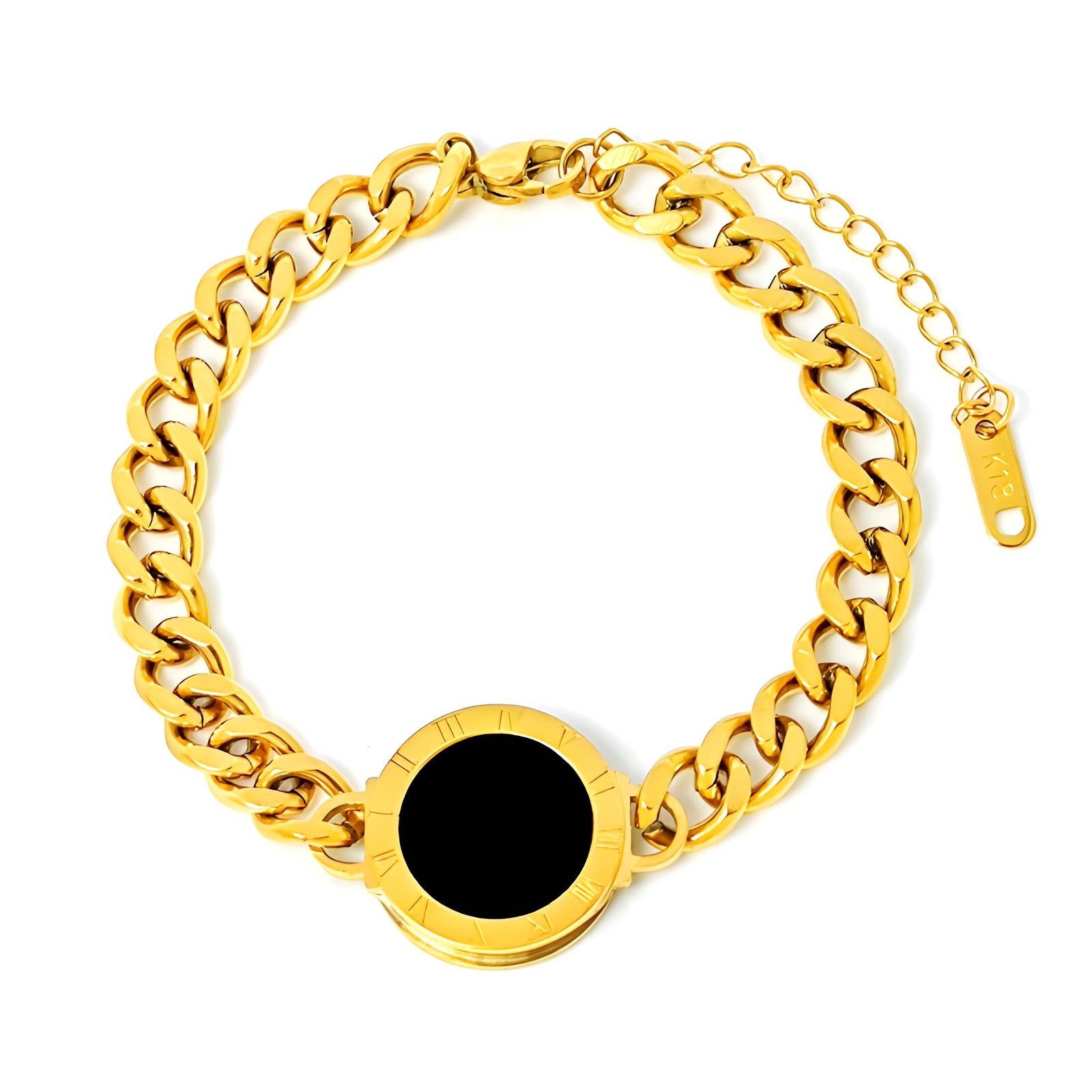 Guld Armbånd - Sort Pendant